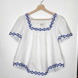 Madewell Embroidered Chevron Babydoll Top